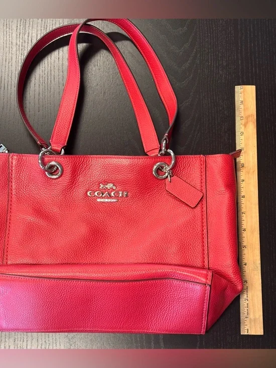 NWOT Coach Jes Leather Tote Bright Cardinal Red 76701 - Picture 11 of 12